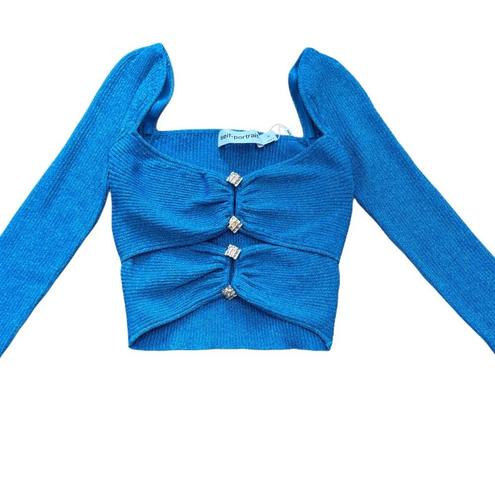 Sel-Portrait Blue Lurex top - Brand new with tags